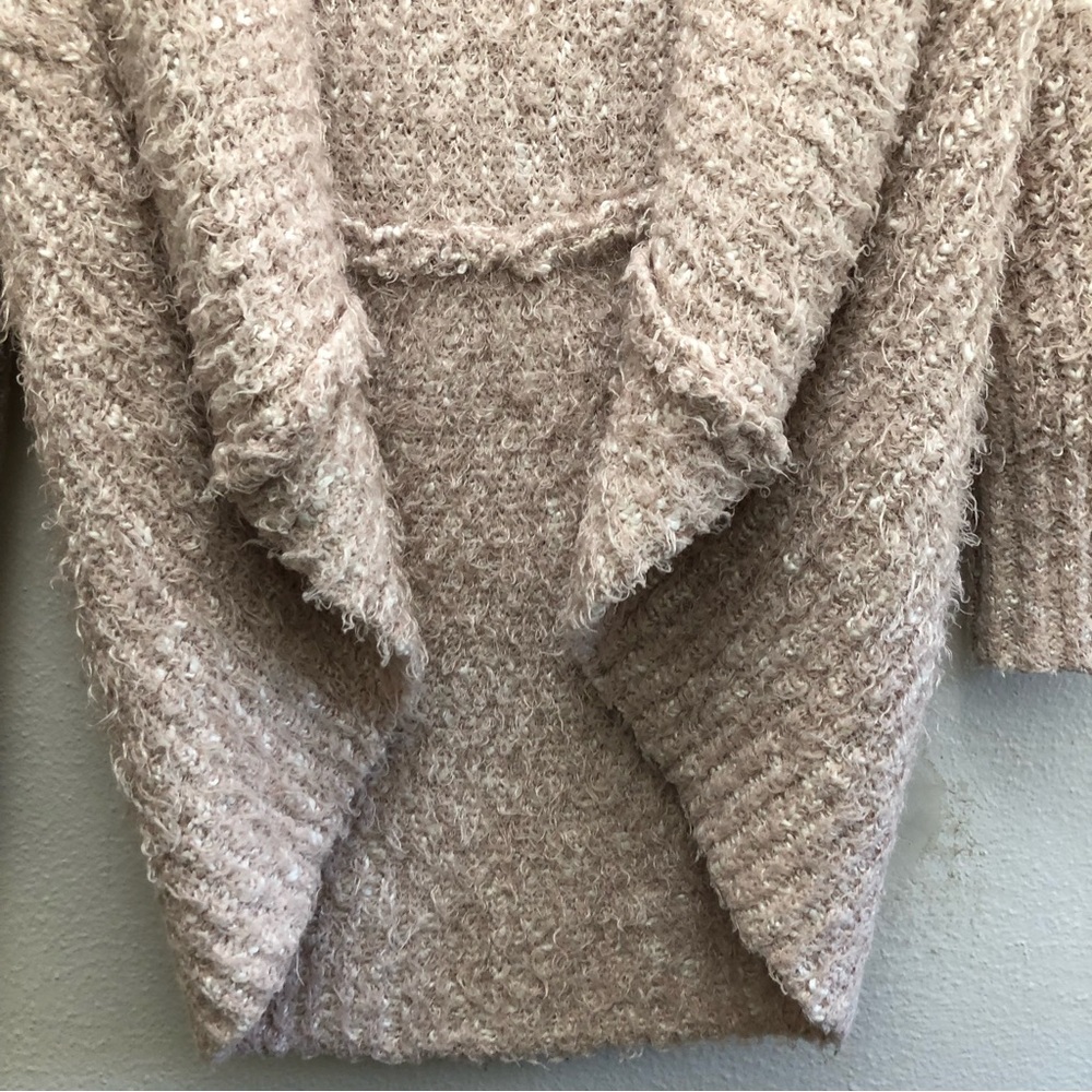 XOXO Shawl-Collar High Low Hem Cardigan Women's Size M Tan - Picture 4 of 11